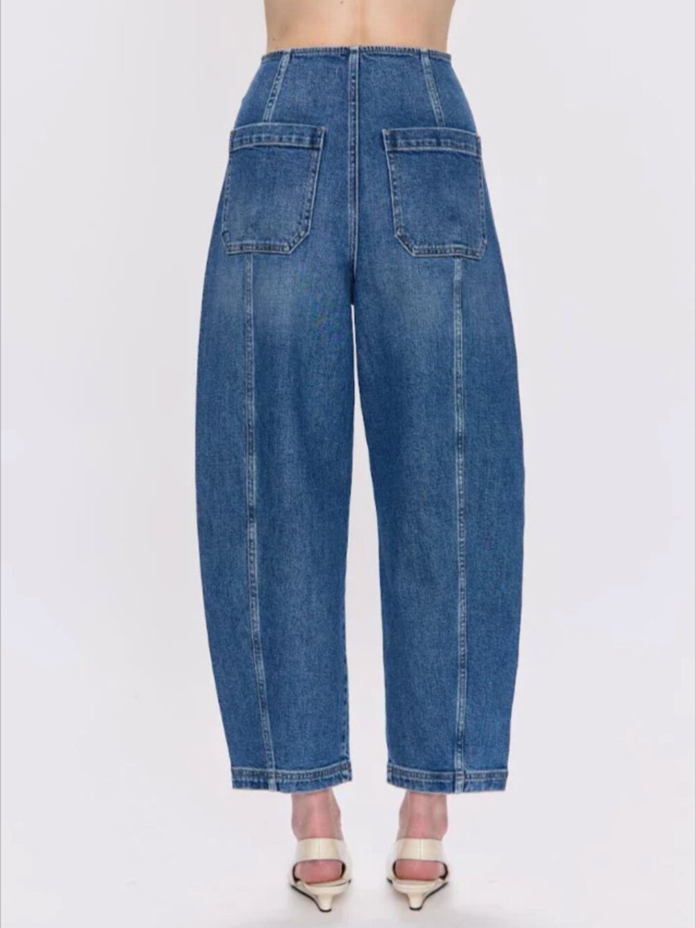 Pistola Blair High Rise Seamed Barrel Jeans Soho 32 Versatile Cotton Denim - Picture 2 of 14